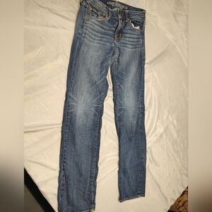 American Eagle Outfitters Womens Slim Straight Faded Blue Jeans
